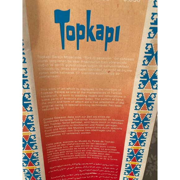 Vintage Topkapi Souvenir Doll 70s Turkish Art Museum Doll 1970s Retro New in Box - Picture 2 of 9